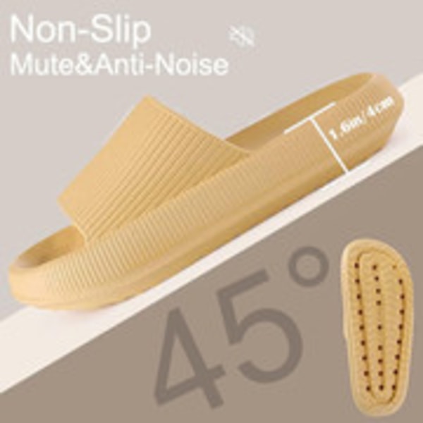 Kvinde Tykke Platform Cloud Slippers Gul yellow 44-45