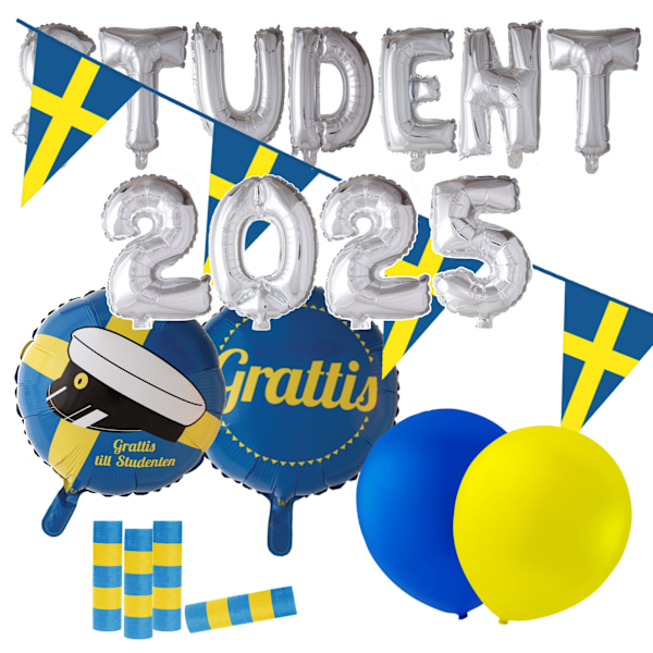 Studenterpynt: Komplet Studenterfestpakke med Balloner, Guirlander & Vimpler til Uforglemmelig Fejring - Skab den Perfekte Studenterreception!