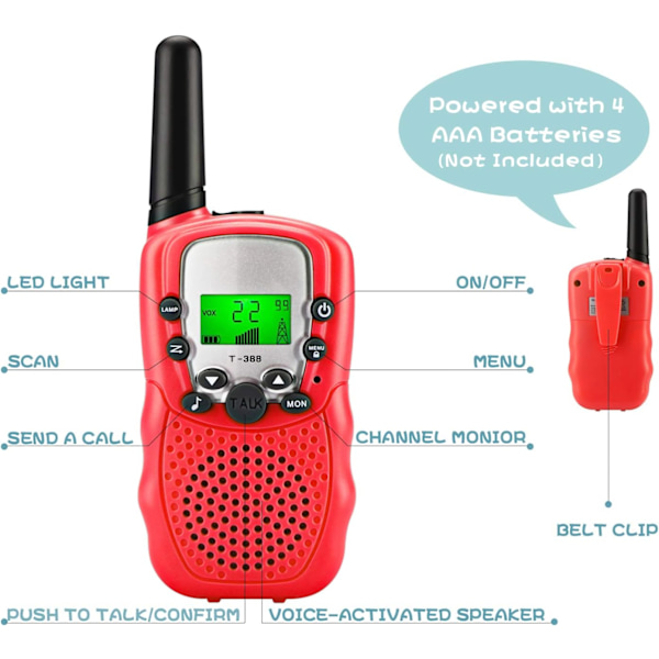 3-PAK Walkie Talkie Bærbare Børns Walkie Talkie