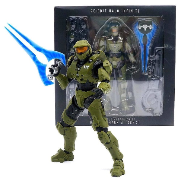 Halo 4 Master Chief Grønn Spartan Actionfigur Samleobjekt Modell Ornament Dekorasjon