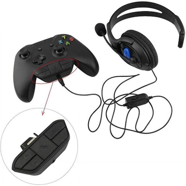 Stereo Headset Adapter til Xbox One/One S/Elite 1&2/til Xbox Series X|S Controllere, Mikrofon Headset Adapter til Xbox One Controller