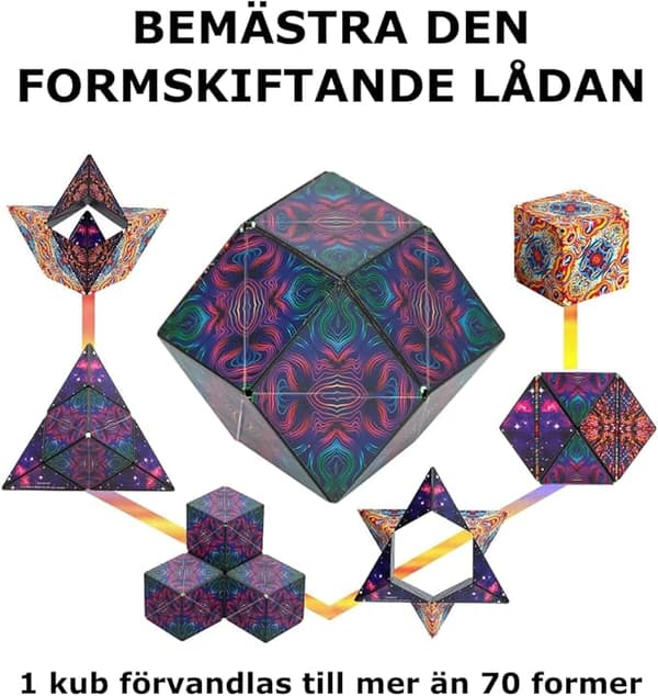 Magnetisk Formtransformasjonsboks | Uendelig Geometri Puslespill Leke