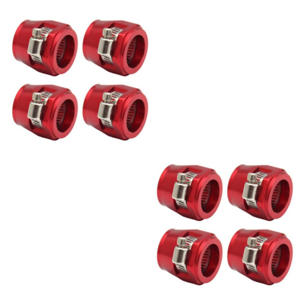 1/2/3/5 4-delad aluminium slangklämma - enkel att installera röd AN6.4pcs red AN6.4pcs 2PCS
