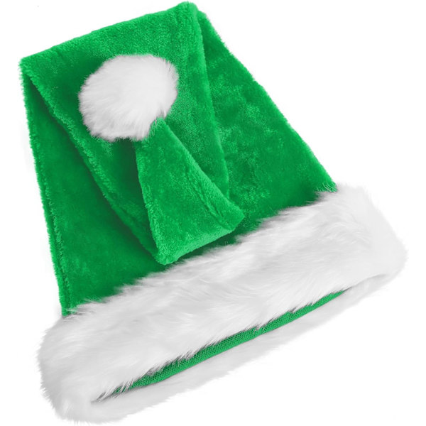 Julhatt Tomtehatt För Vuxna, Plus Lång Julhatt Lyxig Tomtehatt, Julpartyhatt För Män Och Kvinnor, Jultillbehör Grön Green adult