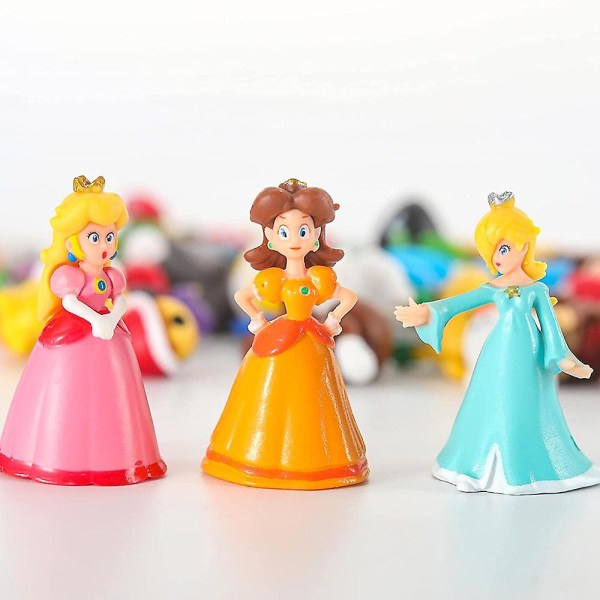 48 stk. Super Mario Bros Minifigur Legetøj Dukke Actionfigurer Model Ornamenter Fødselsdagskage Topper Gaver