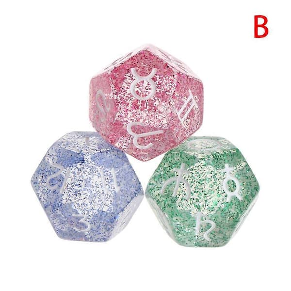 Astrologiska Tärningar 12-sidiga Polyedriska Tärningar Astrologi Tarotkort Konstellation{h} B