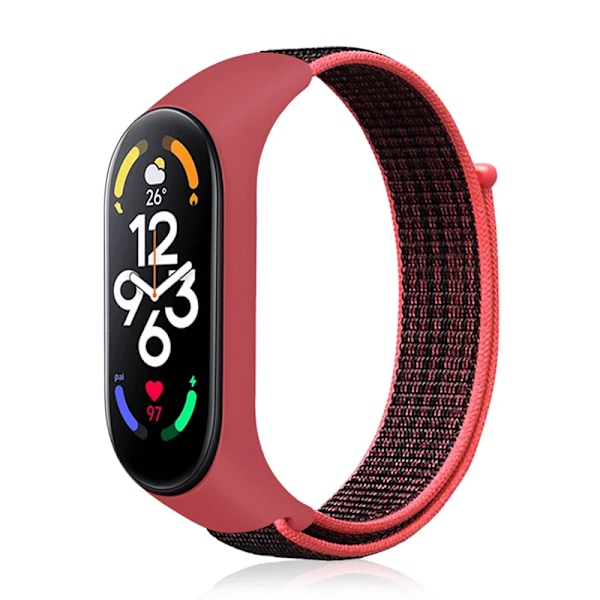 Nylon Mi band 4 5 6 Rem til udskiftning Blød justerbar Rem Pulsera correa Til Xiaomi Mi band 3 4 5 6 7 Armbånd Rød sort 1 Red black 17 Mi Band 3 4 5 6 7