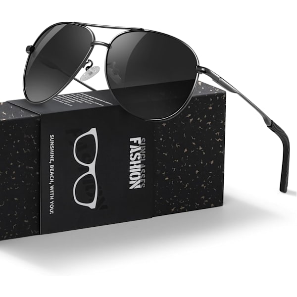 Pilot Solbriller Mænd Polariseret Solbriller Unisex UV400 Beskyttelse Sorte Solbriller Kørsel Fiskeri Løb Klassiske Ultralette Nuancer Gun
