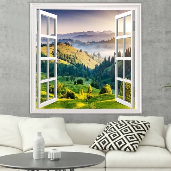 Bohemian Mountain Green Grass Tapestry Sengeteppe (150*130CM)