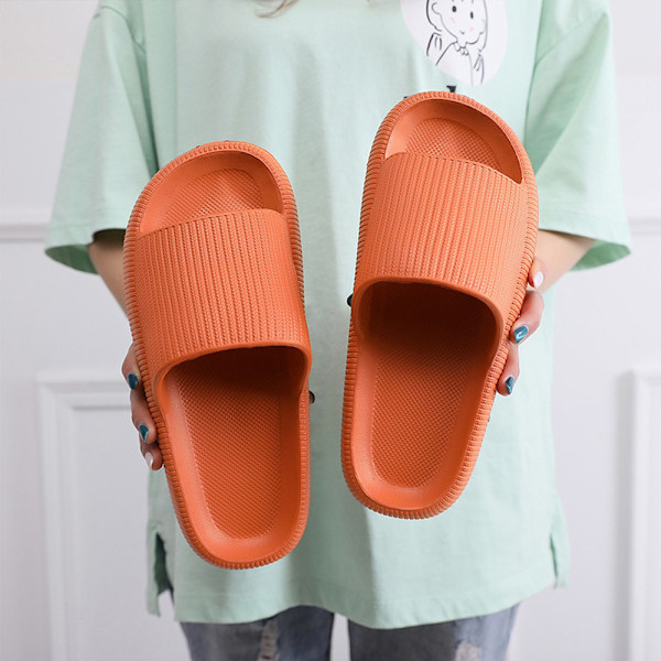 Lätta tofflor Komfort Casual Flip Flops Öppen tå Plattform Strandsandaler Orange Orange 40-41