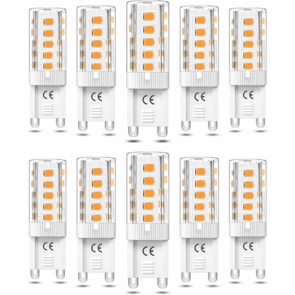 10 stk G9 LED-pære Dimbar 5W Varm hvit 3000K G9 LED-pærer Halogen-ekvivalent 50W AC110/220V [Energiklasse F]
