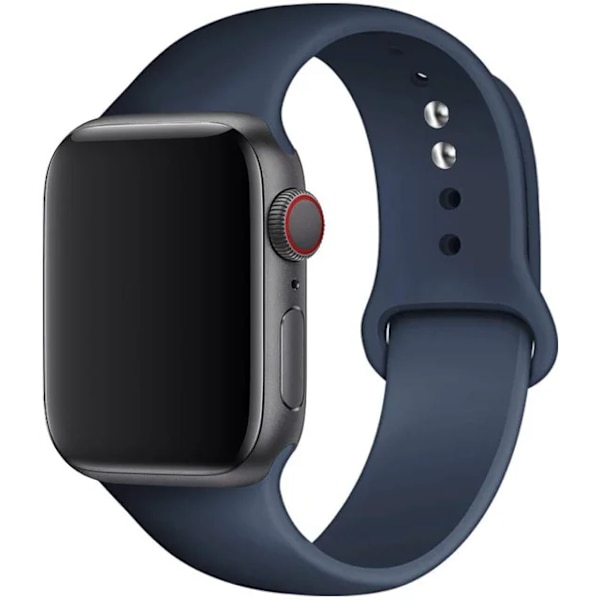 Silikoniranneke Apple Watchille 45mm 44mm 42mm 49mm 41mm 40mm 38mm correa rannekoru iwatch Series 8 7 9 SE 4 3 5 Ultra 6 Midnight Blue Midnight Blue 42 44 45 49 mm M-L