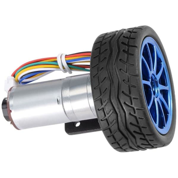 DIY Encoder Gear Motor med monteringsfäste 65mm hjulsats för Smart Car Robot DC12V (130RPM)