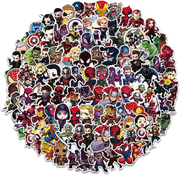 100 stk superhelt Avengers klistremerker Superhero