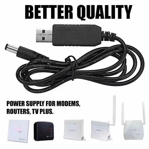 USB til DC 5V 9V 12V Adapter Konverterkabel USB til 8PCS DC-kontakt for ruter Mini vifte høyttaler WIFI ladebank-kontakt 0.08 9V