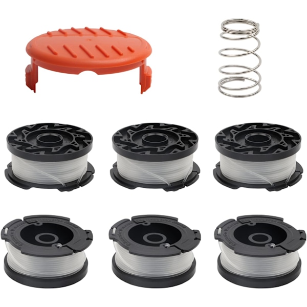 Pakke med tråd med wire A6481 A6485 til Black Decker græstrimmer STC1820CM STC1820PC STC1820EPC STC1840EPC ST5530 ST1823 GLC1823L20 (6 pakker + 1
