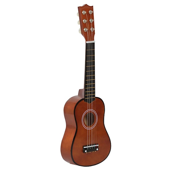 21 Inch 6-String Mini Basswood Guitar with Picks and Strings - Musical Instrument Toy for Kids