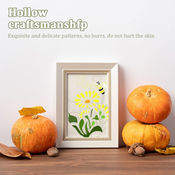 20 st Flower Stenciler Insektsblommor Målningsstenciler, (5 x 5 tum) Målningsstenciler för hantverk Återanvändbara, Konststencil för målning, DIY-ritning