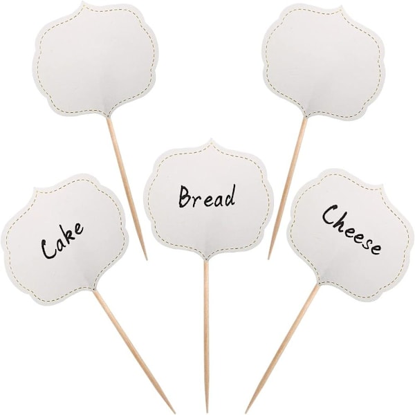 24 kpl Cupcake-koristeet Tyhjät cocktailtikut Buffet-etiketit[qb] 24 pcs