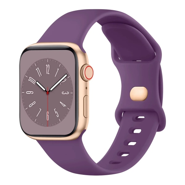 Mjukt silikonband för Apple Watch 8 7 6 5 4 3 SE Armband för IWatch Ultra 49mm 45mm 41mm 40mm 44mm 38mm 42mm klocka Purple