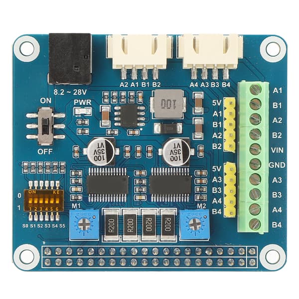 Stepper Motor Hat for Raspberry Pi HR8825 Motor Driver Chip Motor Controller Drives 2 Stepper Motors 1/32 Microstepping