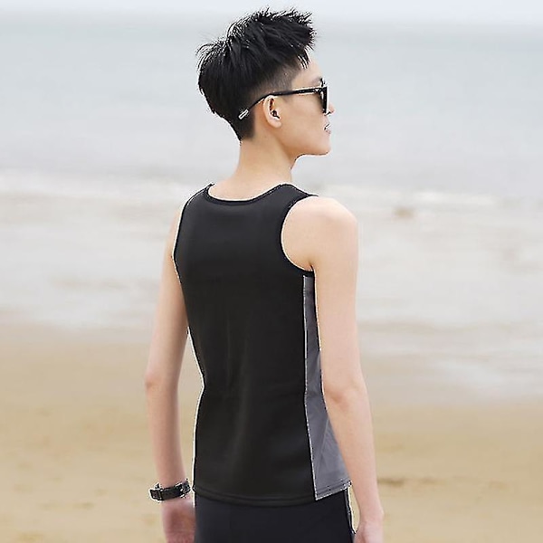Haleychan Damkläder Tomboy Bröstbindande Baddräkt Trans Lesbisk Tank Top Pullover Korsett Baddräkt Platt Bröst S-3xl (endast simväst -hg Svart Black L