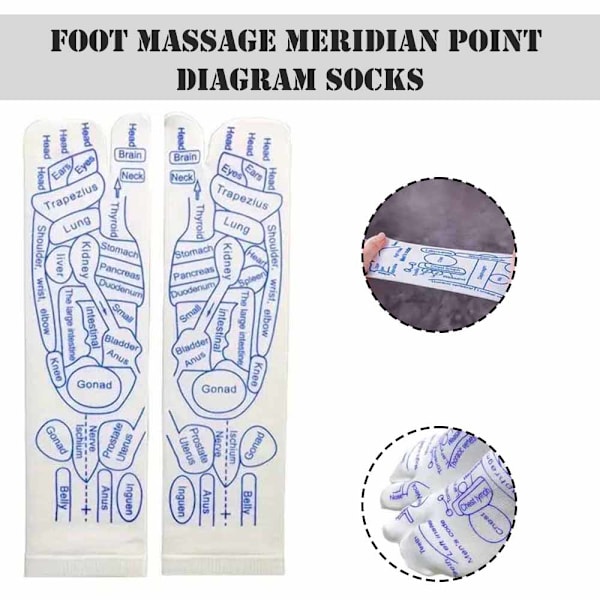Fotmassage Akupunkturstrumpor För Kvinnor Män Elastiska Fotvärksskyddande Strumpor För Fotvårdspunkt Stick Point Stick Plus