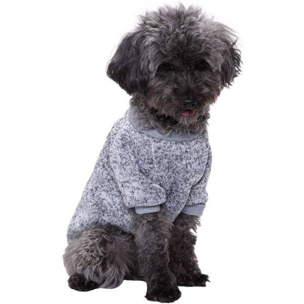 Pet Dog Clothes Dog Sweater Soft Thickening Warm Pup Dogs Shirt Winter Puppy Sweater for Dogs (Grey, XS)