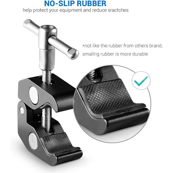 Super Clamp 2-pack för stativben, kameramonitor, LED-ljus