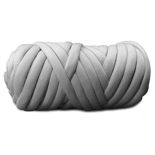 Tjockt chunky garn hand stickning arm stickning Light grey Light grey