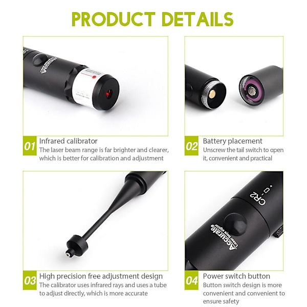 Bore Sighter Kit med bärväska Justerbara universella jaktverktyg Lätt Hållbar Boresight