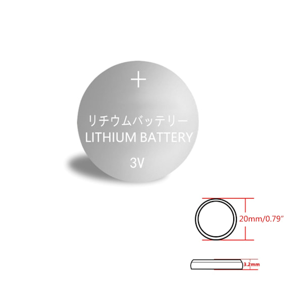 CR2032 150mAh knapcelle batteri 3V Langtidsholdbart sæt til elektroniske fjernbetjeninger 0.05 2 pcs