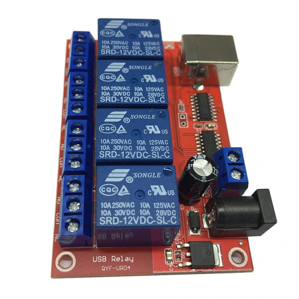 Driveless 4-kanals HID USB-relémodul USB-relé for 12V MCU-kontroll