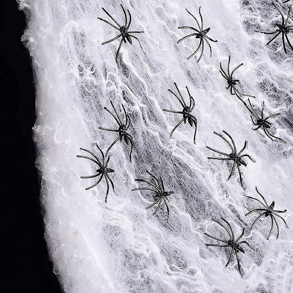 200g Halloween-dekorasjon lysende edderkopp bomull lysende edderkopp
