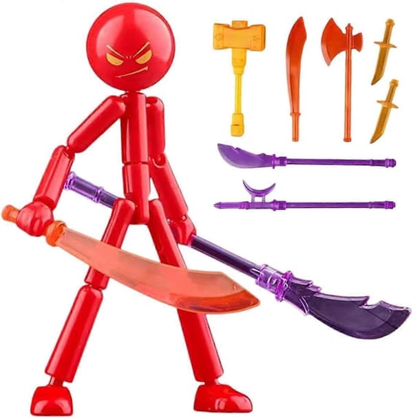 Leddet actionfigur, samlermodel, samlebar pindefigurlegetøj med stop-motion-animation (tilbehør tilfældigt).
