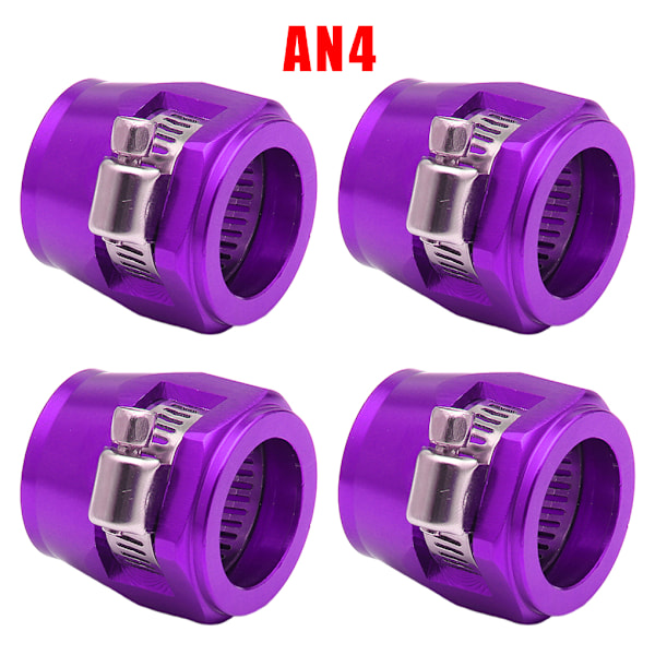 1/2/3/5 4-delad aluminium slangklämma - enkel att installera lila AN4.4pcs purple AN4.4pcs 1 Pc