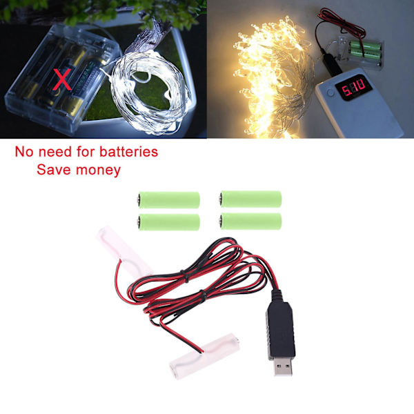 Universal Dual AA Batteri Eliminator EU Stikkontakt Strømadapter 1.5V 3V 4.5V 6V Kan erstatte 1 til 4 stk. AA-batteri