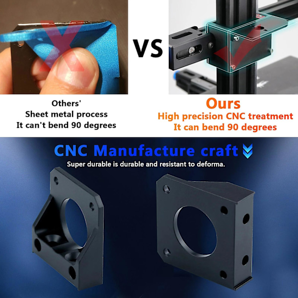 3D-skrivarstegmotor Z-axel uppgraderingsinstallationsfäste i aluminiumlegering, lämplig för Ender3-v2, Ender 3 Pro-skrivare