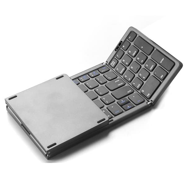 Vikbart Bluetooth-tangentbord, trådlöst vikbart resetangentbord med numerisk knappsats, bärbart kompakt uppladdningsbart tangentbord[qb]