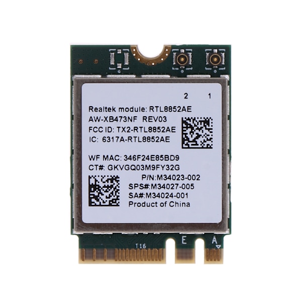 Realtek-modul RTL8852AE Wi-Fi 6 Combo-kort 802.11ax M.2 5G Wifi trådlöst Wlan-kort Bluetooth 5.2 för Win 10 11