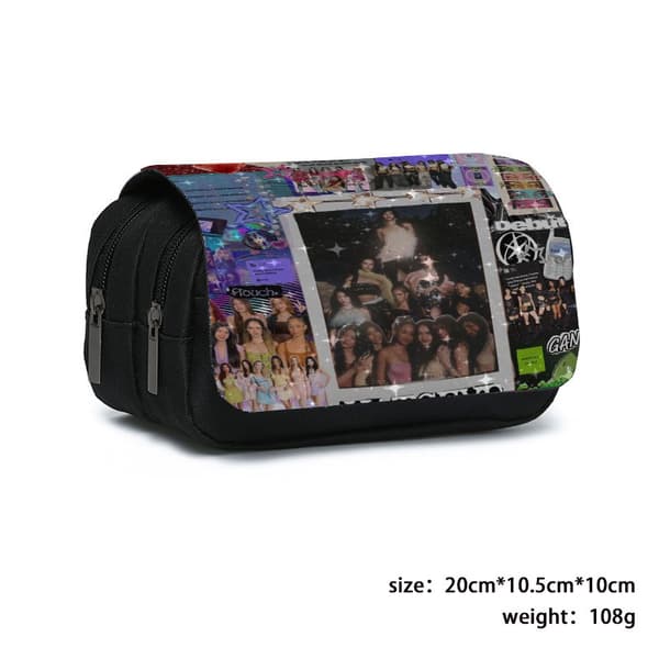 KATSEYE Dubbellager Pennfodral, Stor Kapacitet Flip Pennpåse, Skolmaterial Organizer**2 2