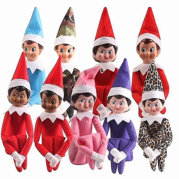 Elf-dukke juledekorasjon barn gave overraskelse plysjleketøy ferie redeer alver rosa røde farger_a Red girl