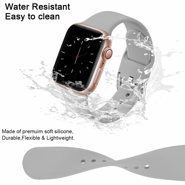 3-pack remmar kompatibla med Apple Watch-rem iWatch Series 8 7 6 5 4 3 Ultra SE(2/1), 42mm/44mm/45mm-S, Svart/Vit/Grå