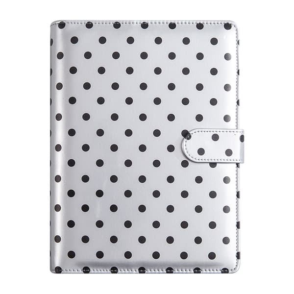 A5 Polka Dot ATC Kort Opbevaringsboks + 30 Kort Indsatser silver