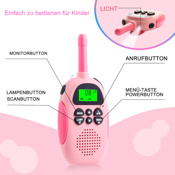 Walkie Talkie -lapset 2 kpl Ladattavat Walkie Talkie 16 Kanavaa Radiolelut Pojille Tytöille Ulkoiluseikkailu Ulkoilma Leirintä