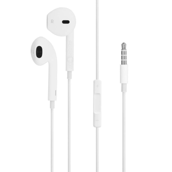 Headset Earpods iPhoneen äänenvoimakkuuden säätimellä - Valkoinen round head