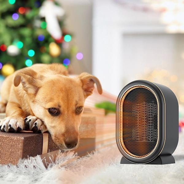 Värmefläkt för hundkoja, elektrisk husdjursvärmare vinter med 2 lägen termostat, för utomhus hönshus inomhus kaniner katter bärbar växthusvärmare