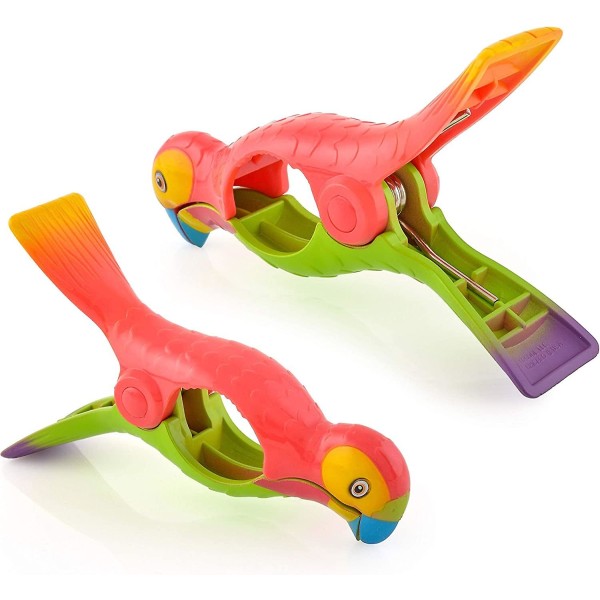 Parrot Bocaclips Strandhanddukshållare Klämmor Set om 2 Strand Uteplats Pool Tillbehör Bärbara Handduksklipp Chip Klämmor Säkra Klämmor$2pc Strand T