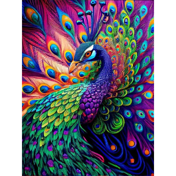 5D diamantmålning för vuxna 30x40cm - Påfågel Diamond Art