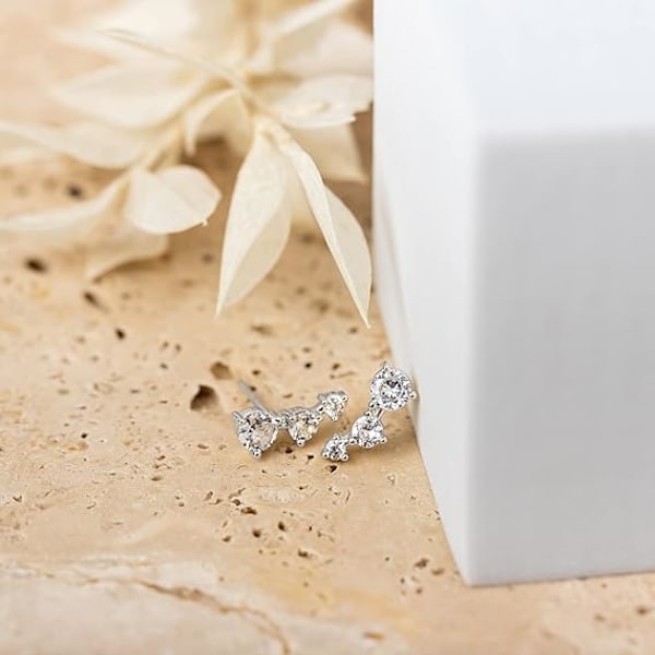14K forgyldt kubisk zirkonia øreklips øreringe - Faux diamant pil øreklatrer mode øreringe til kvinder
